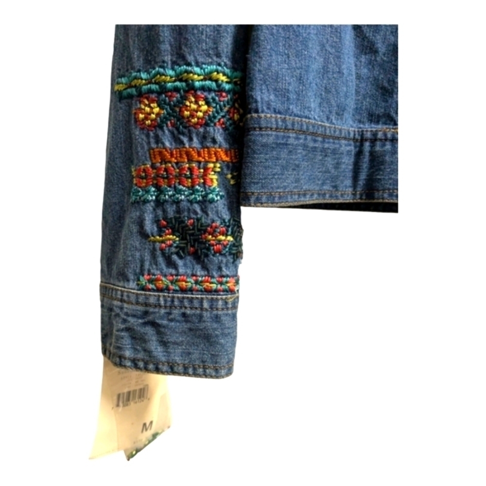 Vtg Susan Bristol embroidered beaded jean jacket NEW with tag Sz medium - Picture 7 of 7